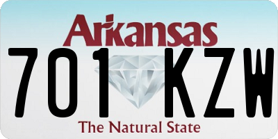 AR license plate 701KZW