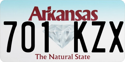 AR license plate 701KZX