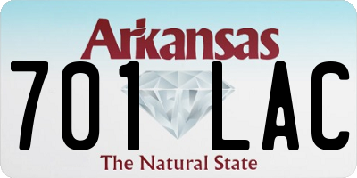 AR license plate 701LAC