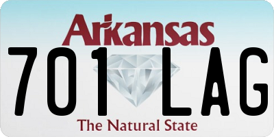 AR license plate 701LAG