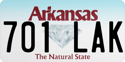 AR license plate 701LAK