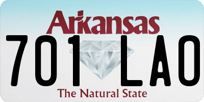 AR license plate 701LAO