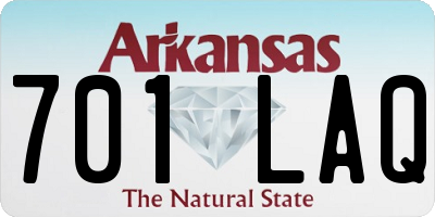 AR license plate 701LAQ