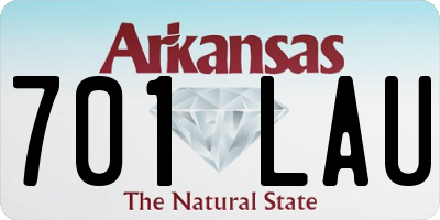 AR license plate 701LAU
