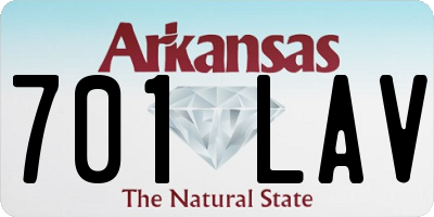AR license plate 701LAV