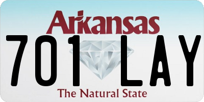 AR license plate 701LAY