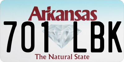 AR license plate 701LBK