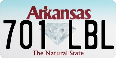 AR license plate 701LBL