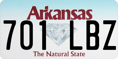 AR license plate 701LBZ