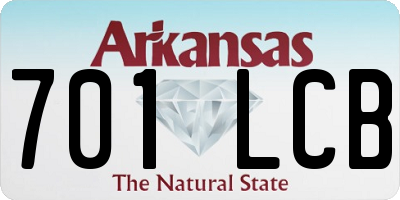 AR license plate 701LCB