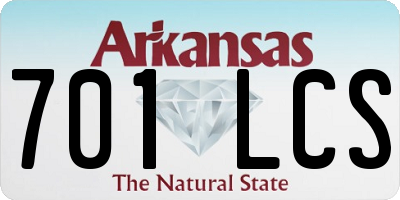 AR license plate 701LCS