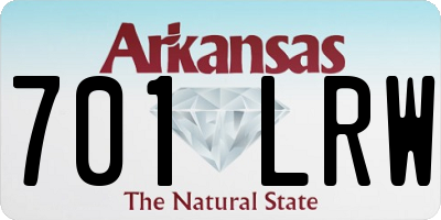 AR license plate 701LRW