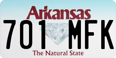 AR license plate 701MFK