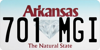 AR license plate 701MGI