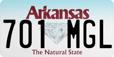 AR license plate 701MGL