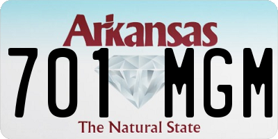 AR license plate 701MGM