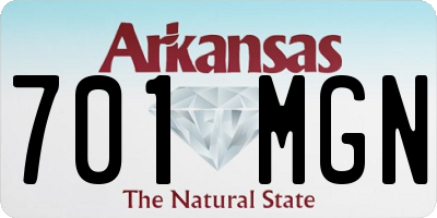 AR license plate 701MGN