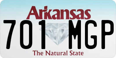 AR license plate 701MGP