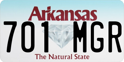 AR license plate 701MGR