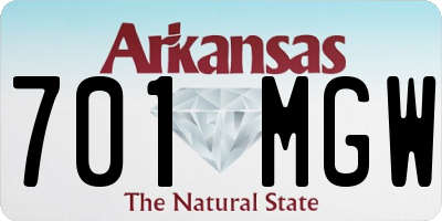 AR license plate 701MGW