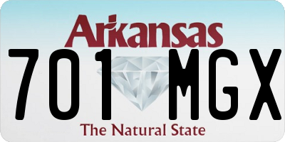 AR license plate 701MGX