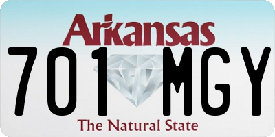 AR license plate 701MGY