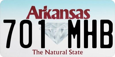 AR license plate 701MHB