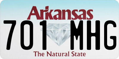 AR license plate 701MHG