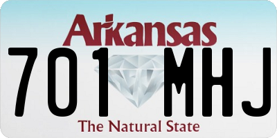 AR license plate 701MHJ