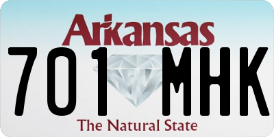 AR license plate 701MHK