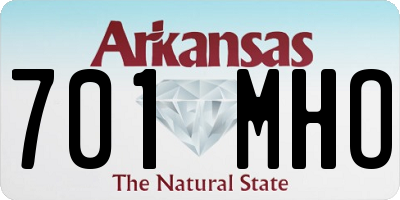 AR license plate 701MHO