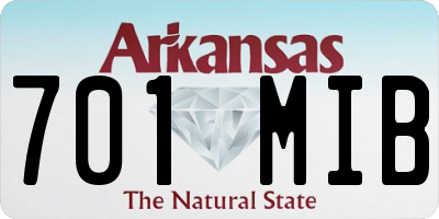 AR license plate 701MIB