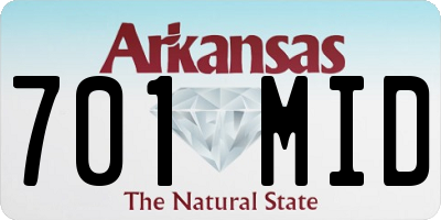 AR license plate 701MID