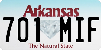 AR license plate 701MIF