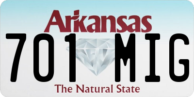 AR license plate 701MIG