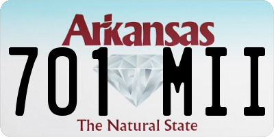 AR license plate 701MII