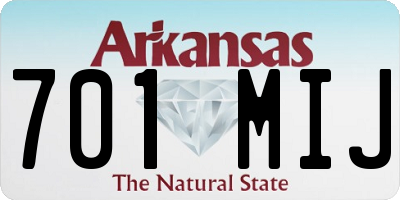 AR license plate 701MIJ