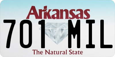 AR license plate 701MIL
