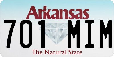AR license plate 701MIM