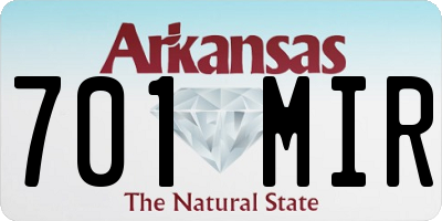AR license plate 701MIR