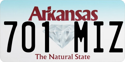 AR license plate 701MIZ