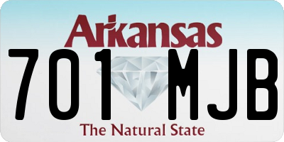 AR license plate 701MJB