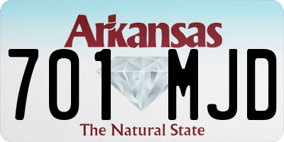 AR license plate 701MJD