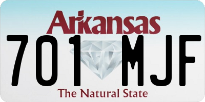 AR license plate 701MJF