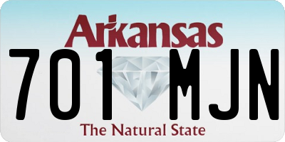 AR license plate 701MJN