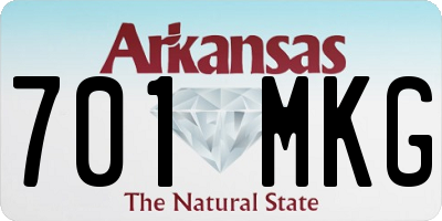 AR license plate 701MKG