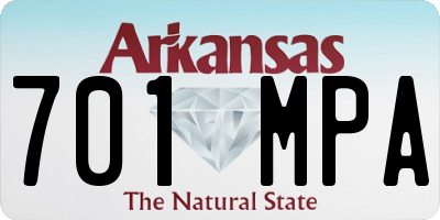 AR license plate 701MPA