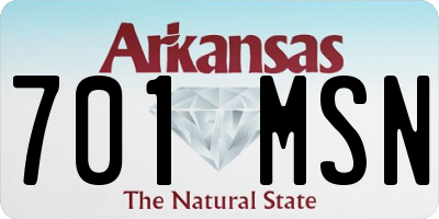 AR license plate 701MSN