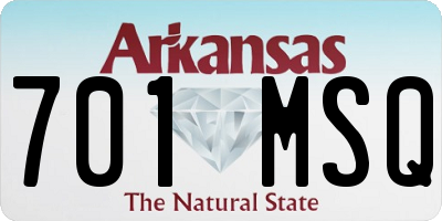 AR license plate 701MSQ