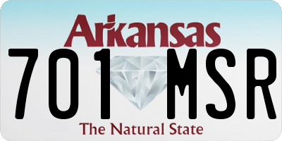 AR license plate 701MSR